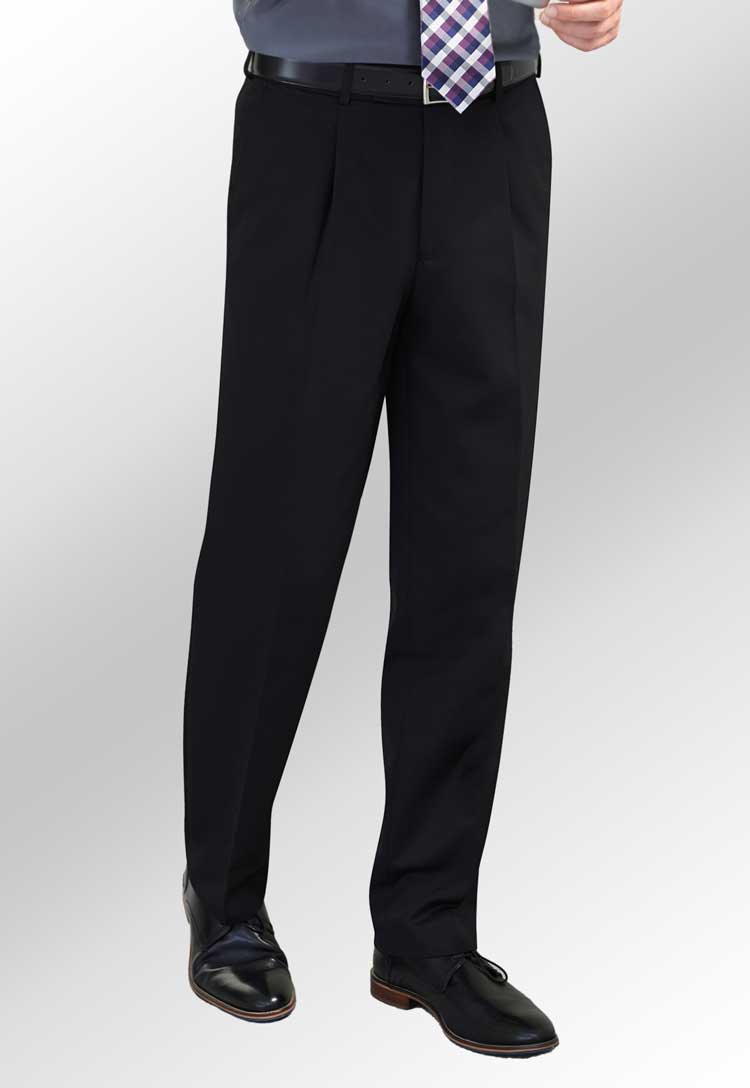 Model Wearing Atlas Men's Waistease Trousers 8732 in Black