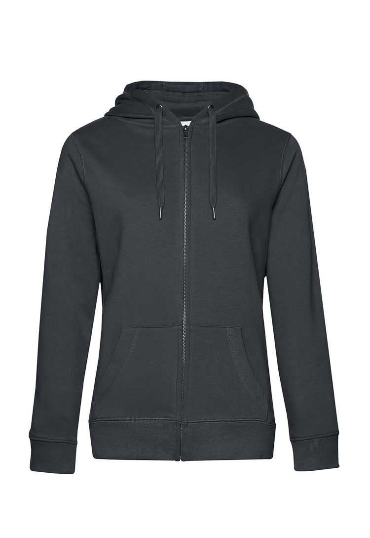 B&C Queen Zipped Hooded Sweatshirt B012F asphalt