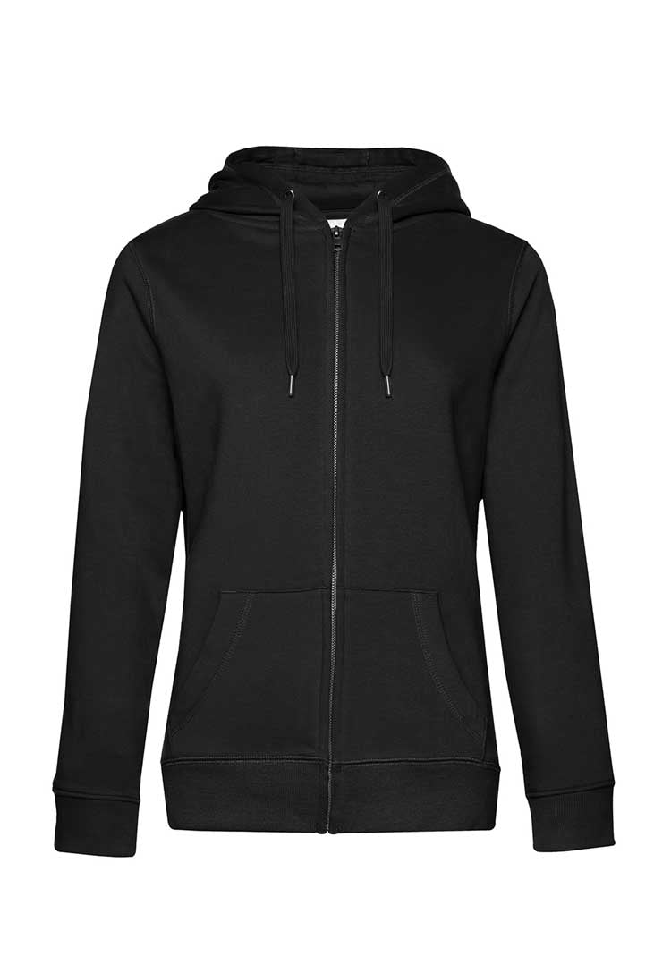 B&C Queen Zipped Hooded Sweatshirt B012F black pure