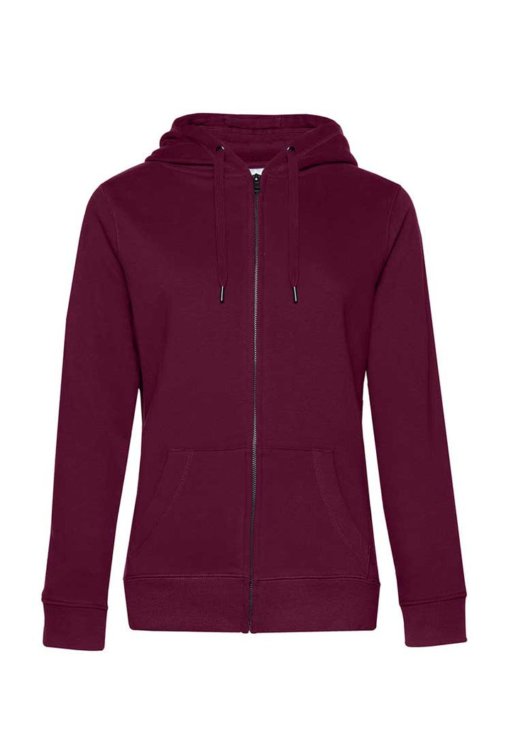 B&C Queen Zipped Hooded Sweatshirt B012F dark cherry