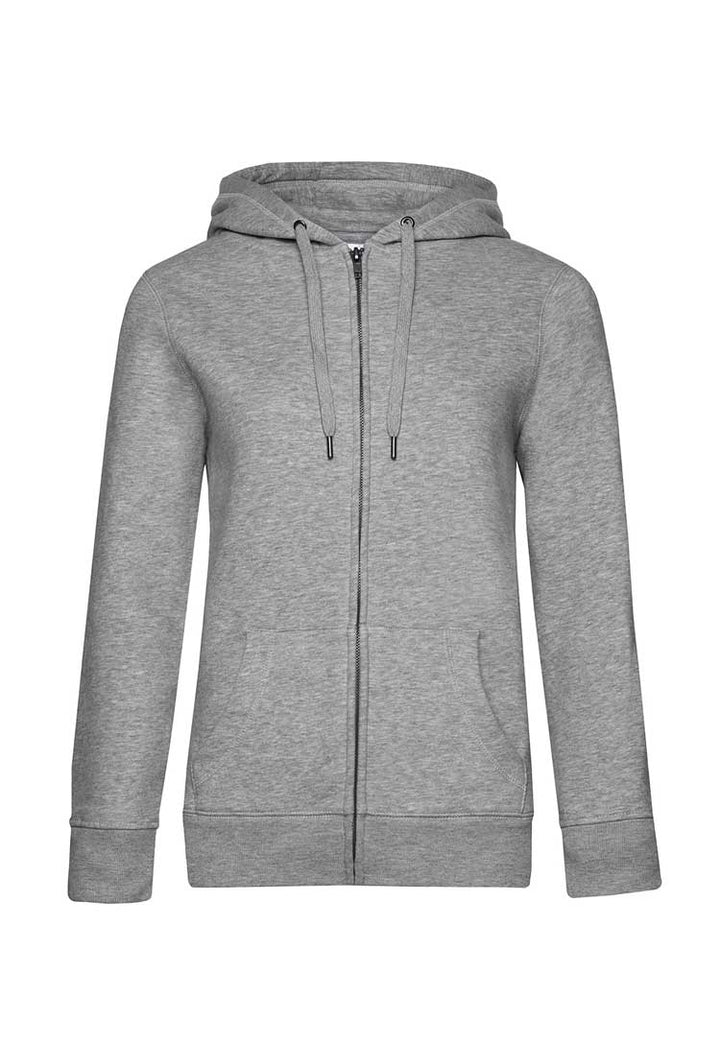 B&C Queen Zipped Hooded Sweatshirt B012F heather grey