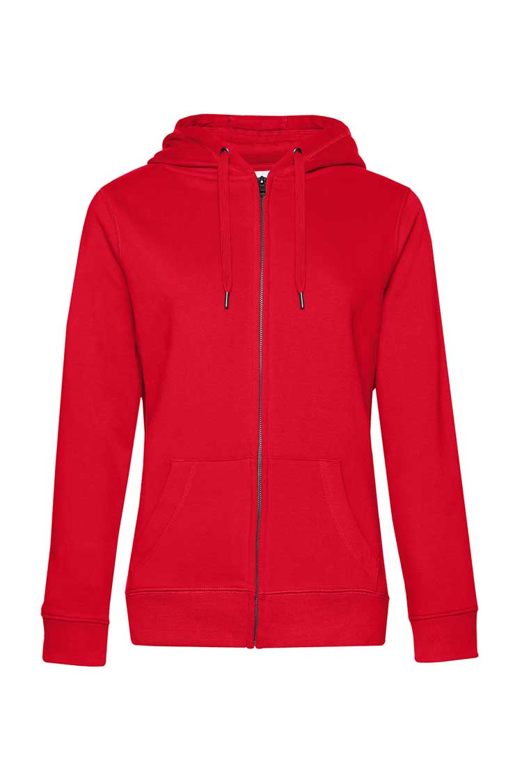 B&C Queen Zipped Hooded Sweatshirt B012F red