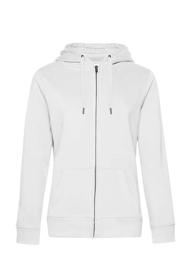 B&C Queen Zipped Hooded Sweatshirt B012F white