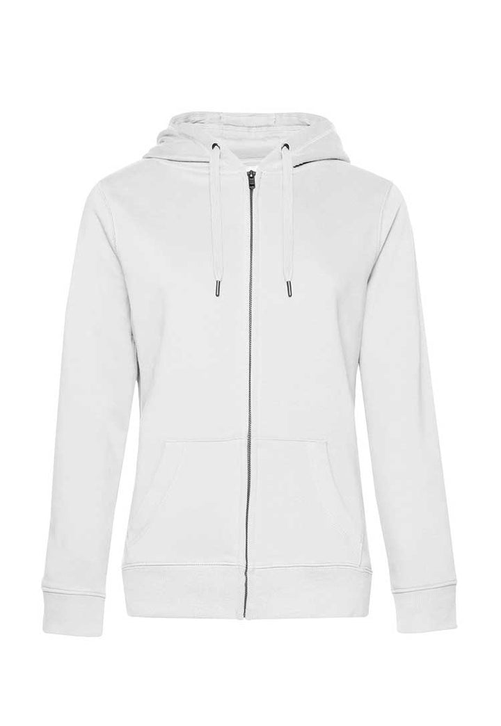 B&C Queen Zipped Hooded Sweatshirt B012F white