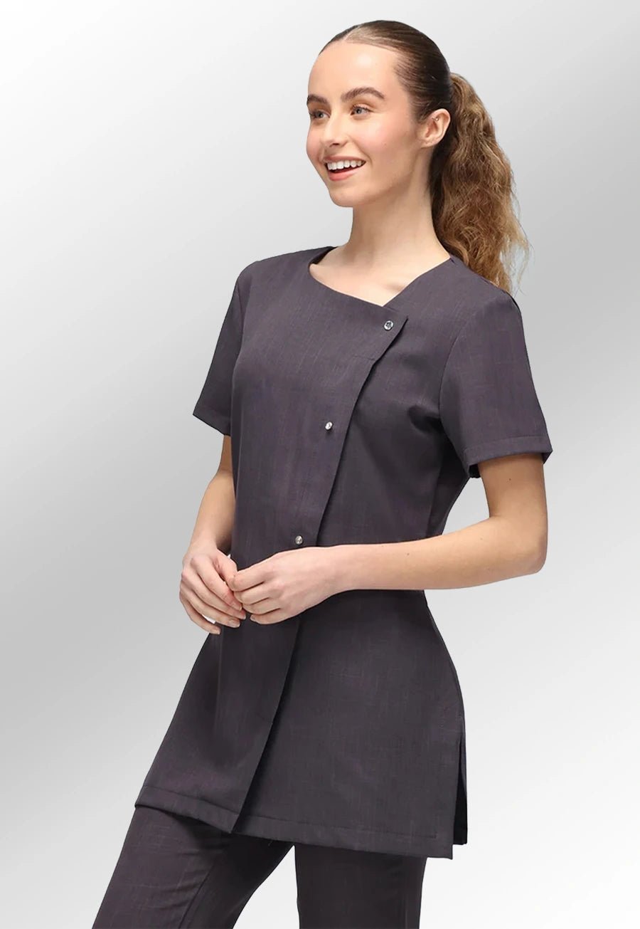 Beau Crystal Button Fastening Tunic - The Work Uniform Company