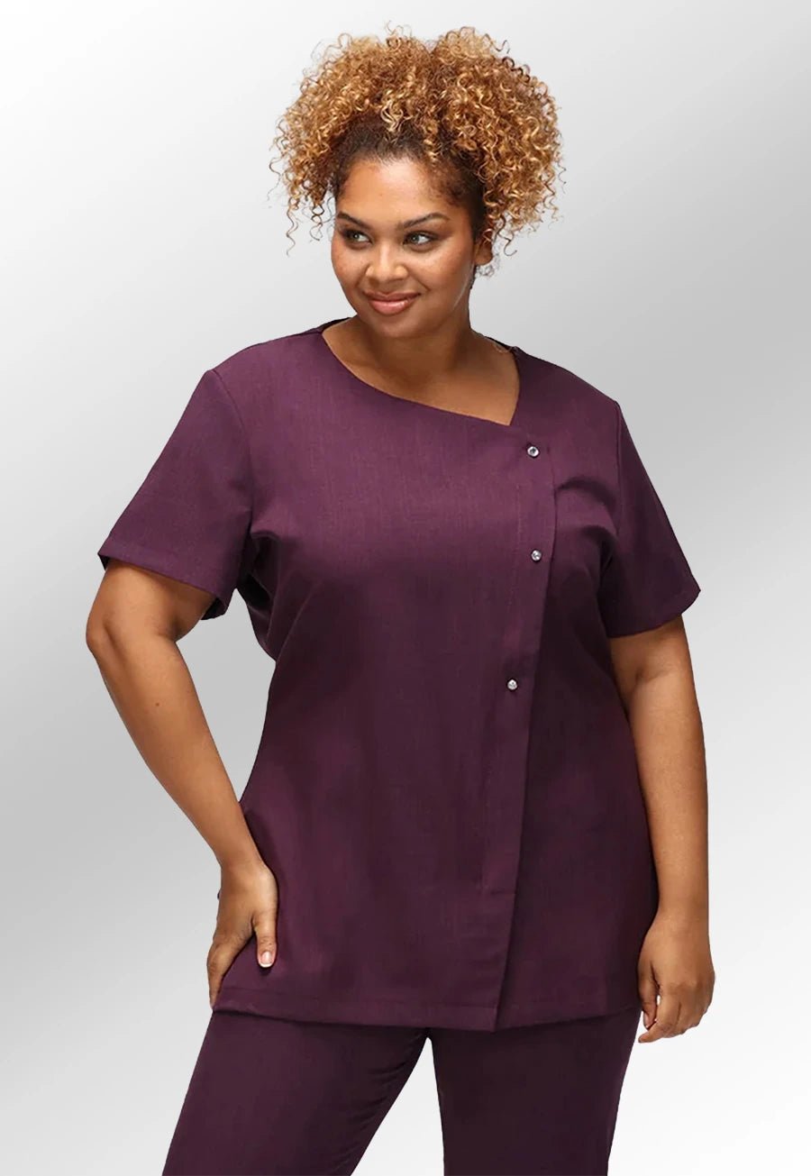 Beau Crystal Button Fastening Tunic - The Work Uniform Company