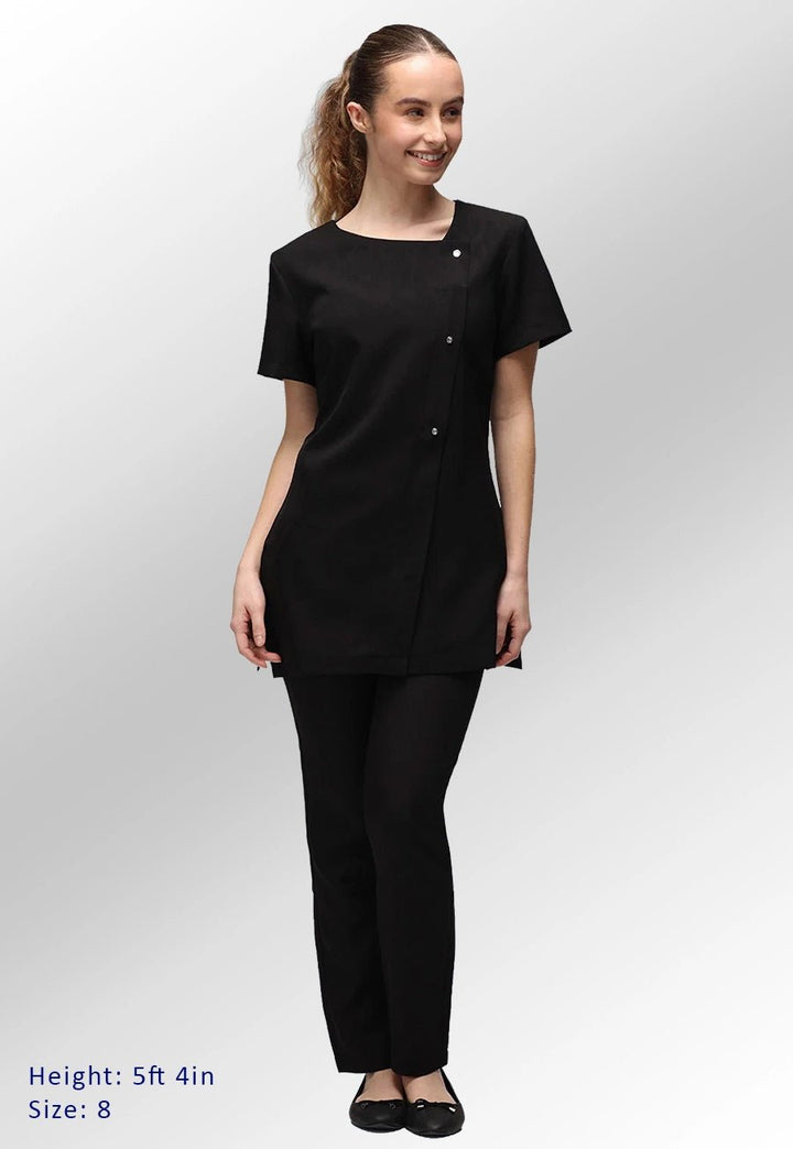 Beau Crystal Button Fastening Tunic - The Work Uniform Company