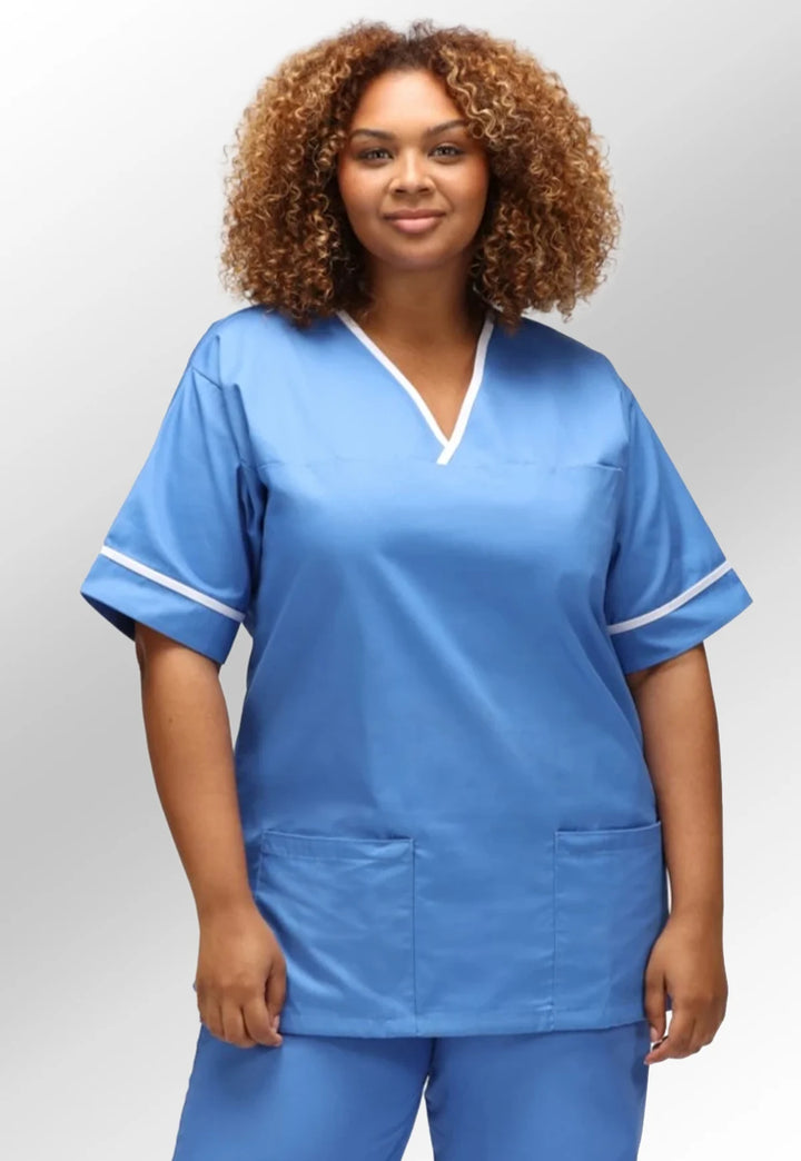 Unisex Contrast Trim Scrub Top NSTT - The Work Uniform Company