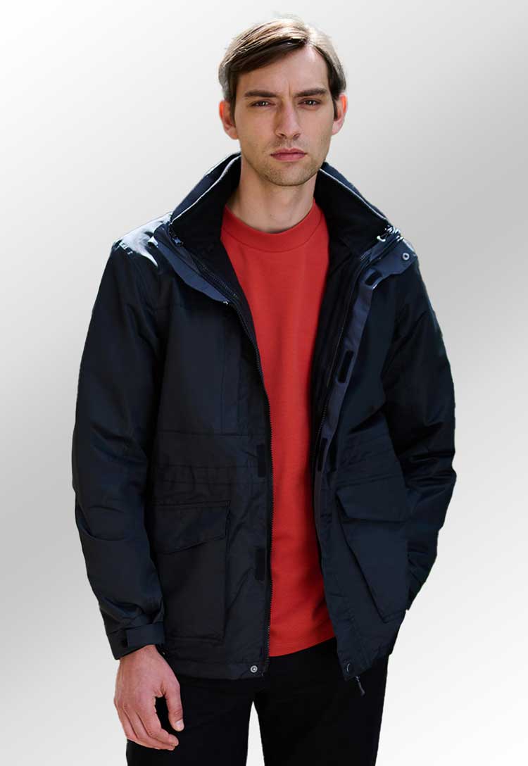 Model Wearing Benson III 3-in-1 Jacket RG110 in Navy