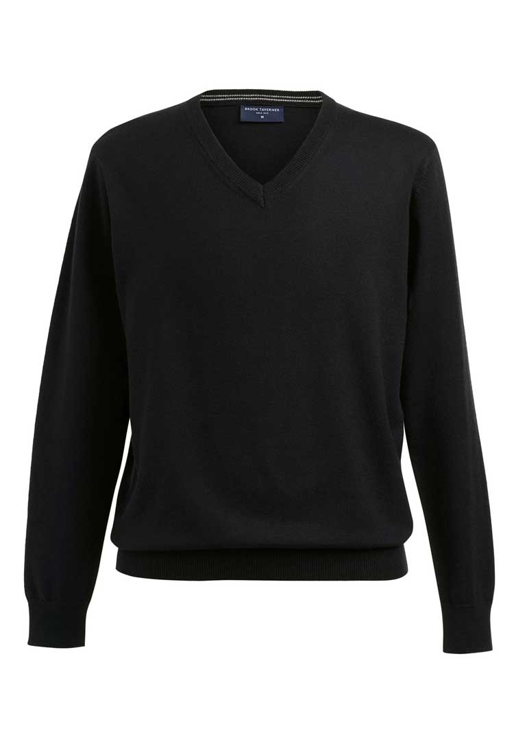 Berlin Marino Wool V-Neck Jumper 4566 in black