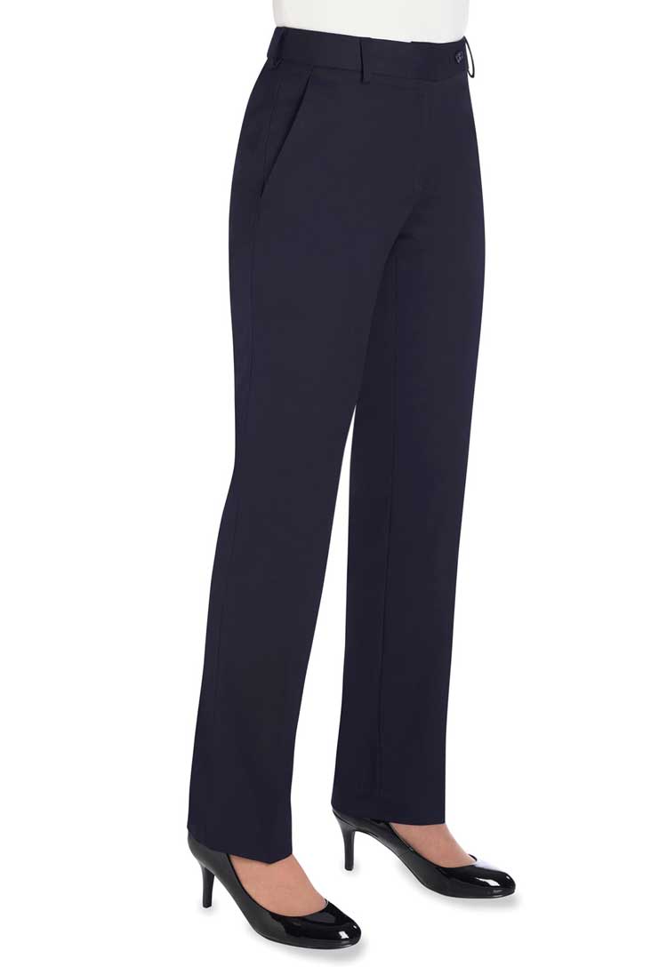 Brook Taverner Bianca Women's Tailored Fit Trousers - Navy Pin Dot or ...