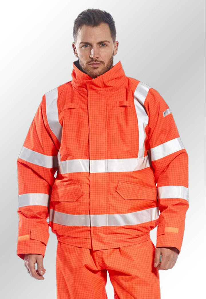 Bizflame Rain Anti-Static Flame-Resistant Hi Vis Bomber Jacket S773