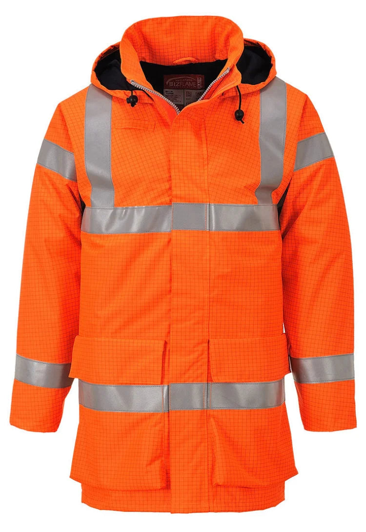 Bizflame Multi Lite Hi Vis Rain Jacket S774 in Orange