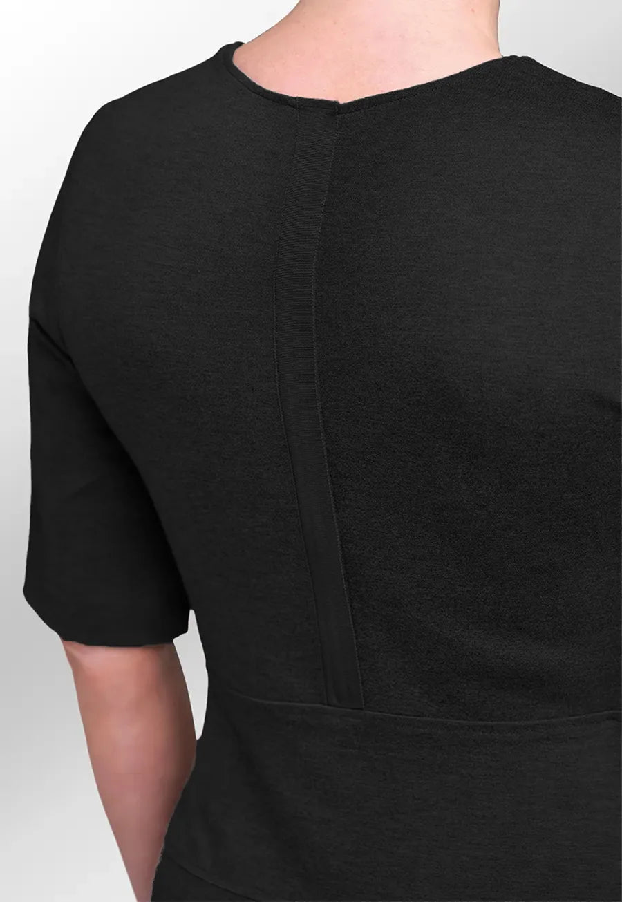 Black Jersey Stretch Funeral Dress - The Work Uniform Company