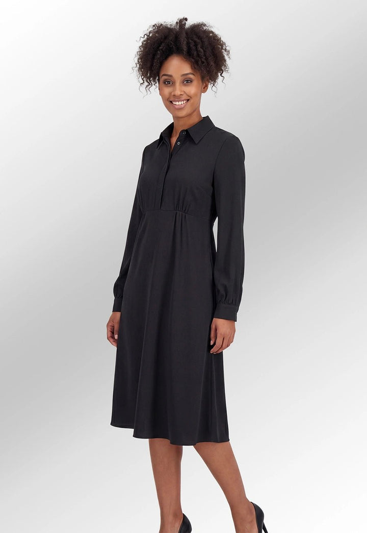 Black Funeral Shirt Dress - The Work Uniform Company