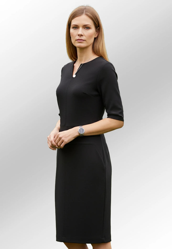 Black Jersey Stretch Funeral Dress - The Work Uniform Company