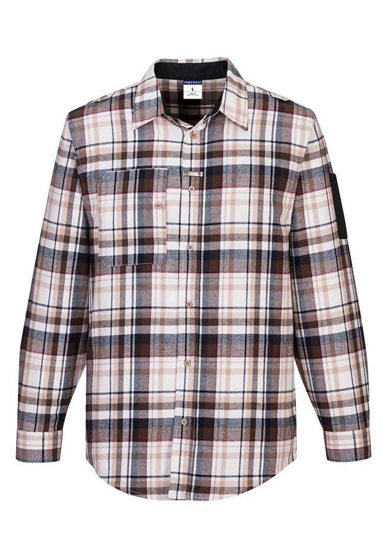 KX3 Check Work Shirt KX370 in Brown Check