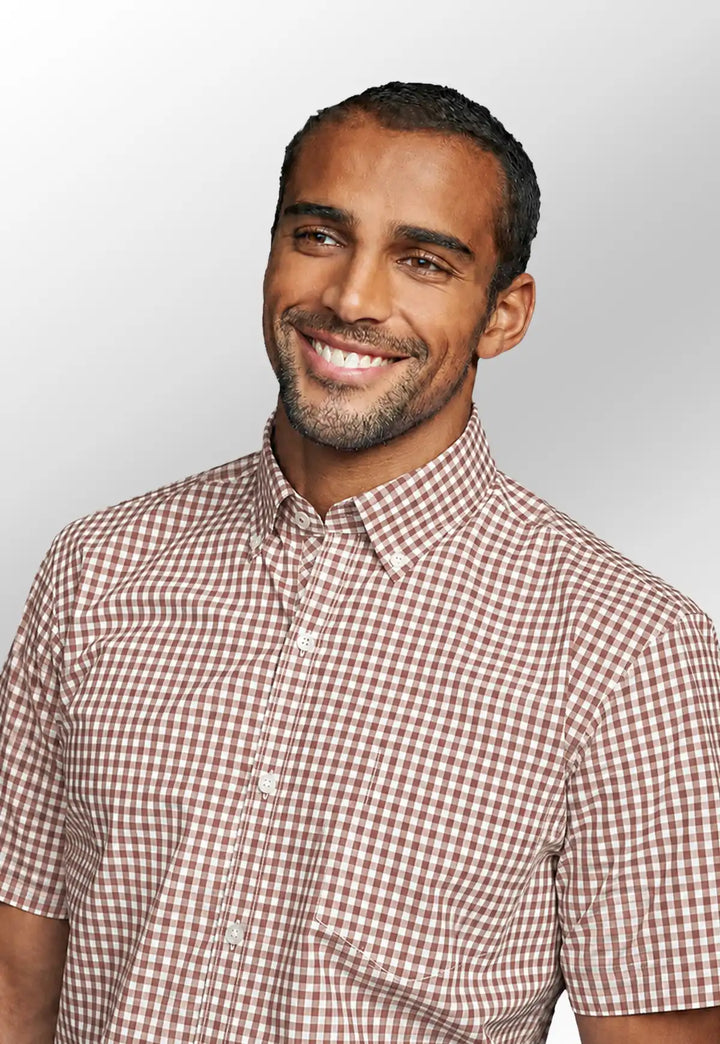 Portland Check Shirt (Brown/Red) - The Work Uniform Company