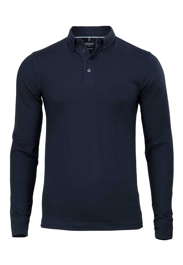 Carlington Deluxe Long Sleeve Polo NB71M in Navy