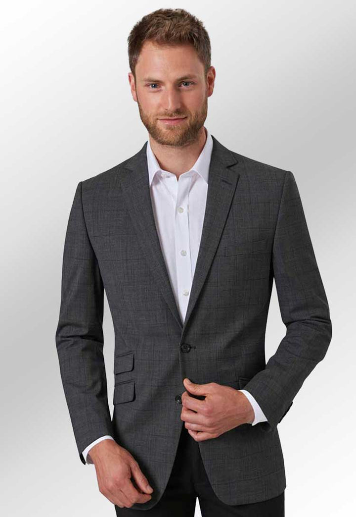 Model Wearing Cassino Signature Slim Fit Jacket 3834 in Grey Check