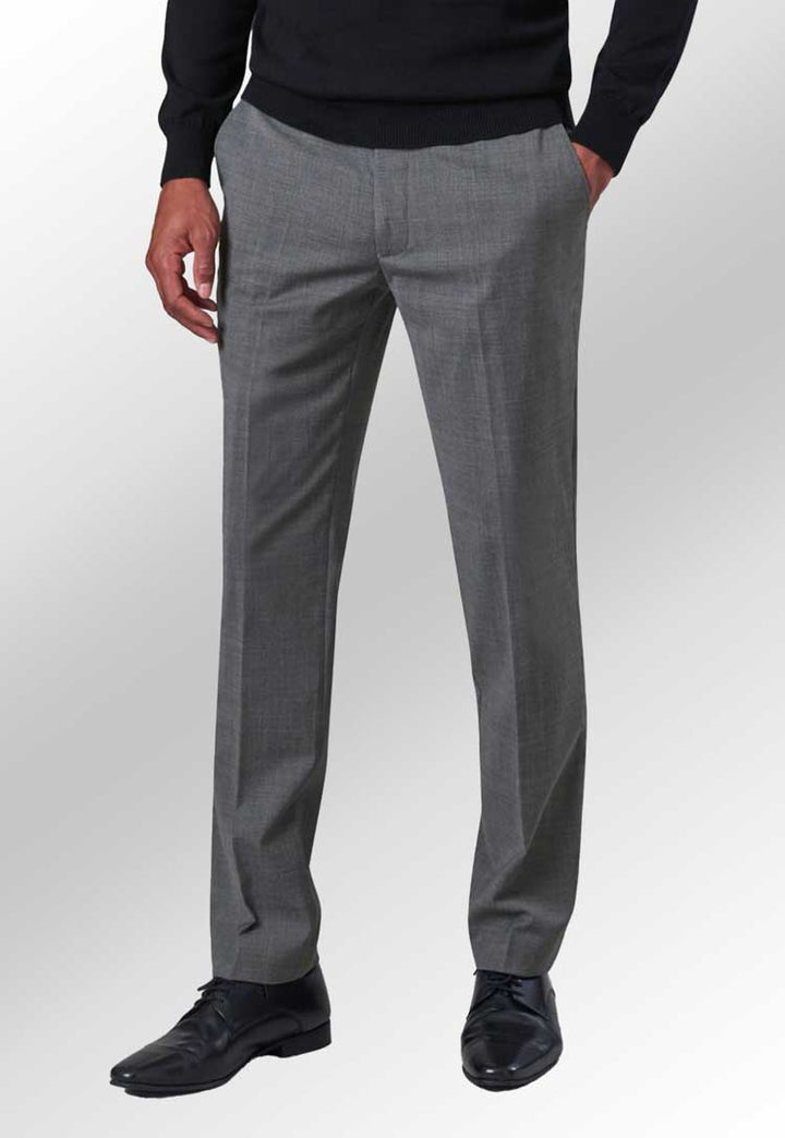 Model Wearing Cassino Slim Fit Trousers 8655 in Light Grey