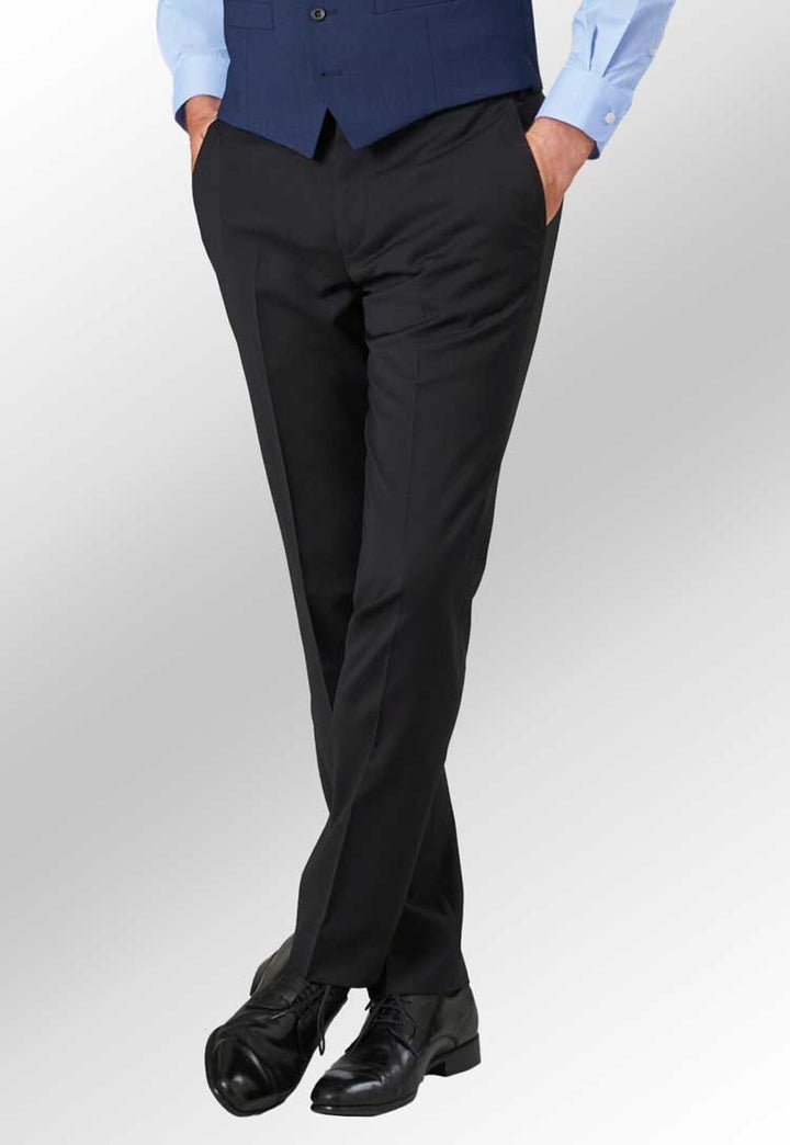 Model Wearing Cassino Slim Fit Trousers 8655 in Black