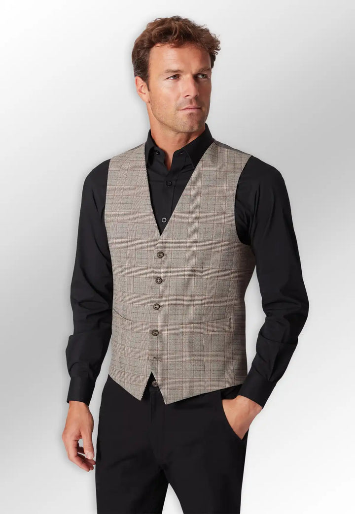 Emilio Check Waistcoat - The Work Uniform Company