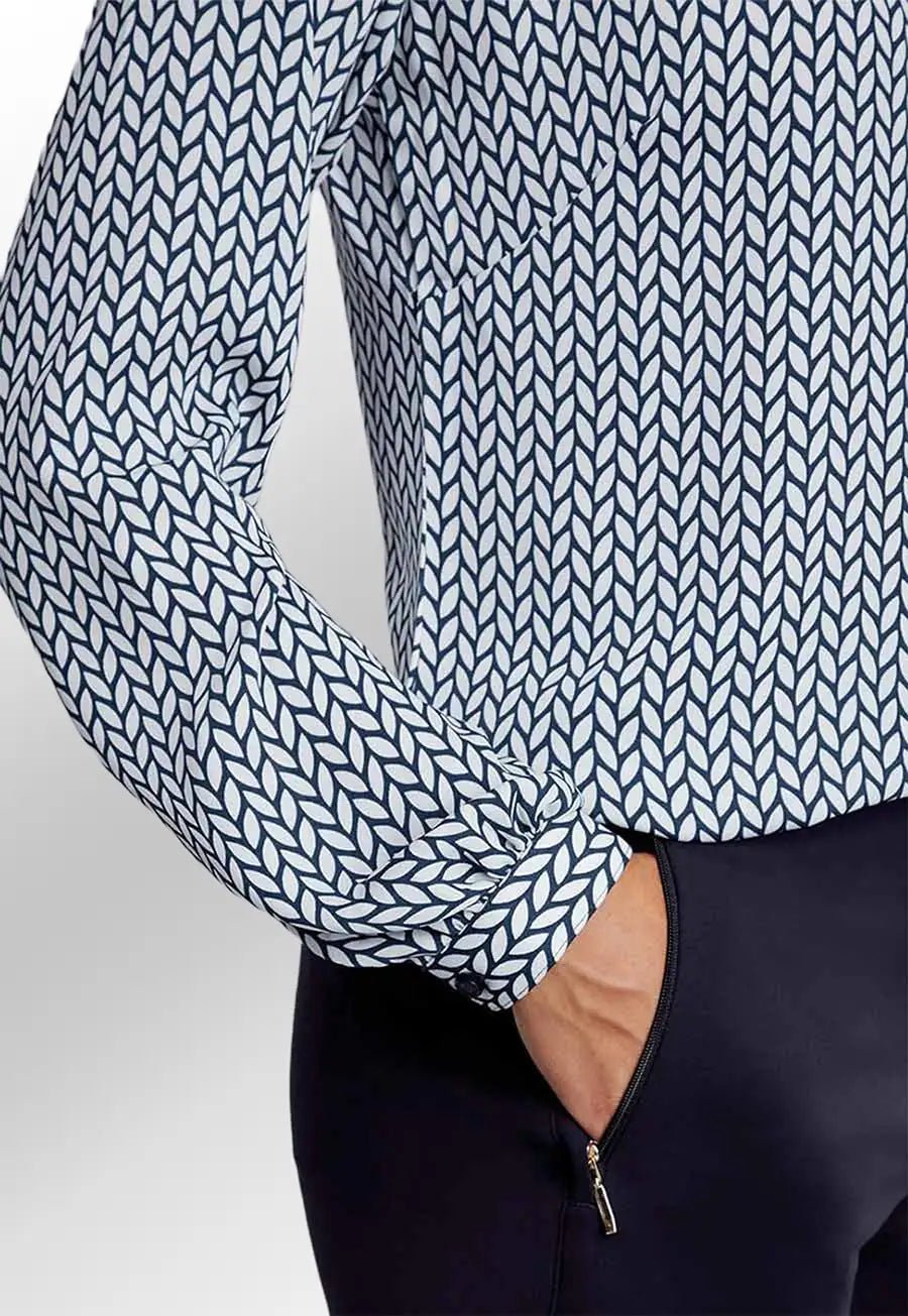 Catriona Patterned Long Sleeve Blouse - The Work Uniform Company