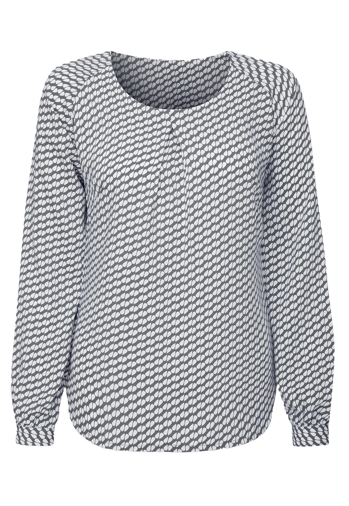 Catriona Patterned Long Sleeve Blouse - The Work Uniform Company