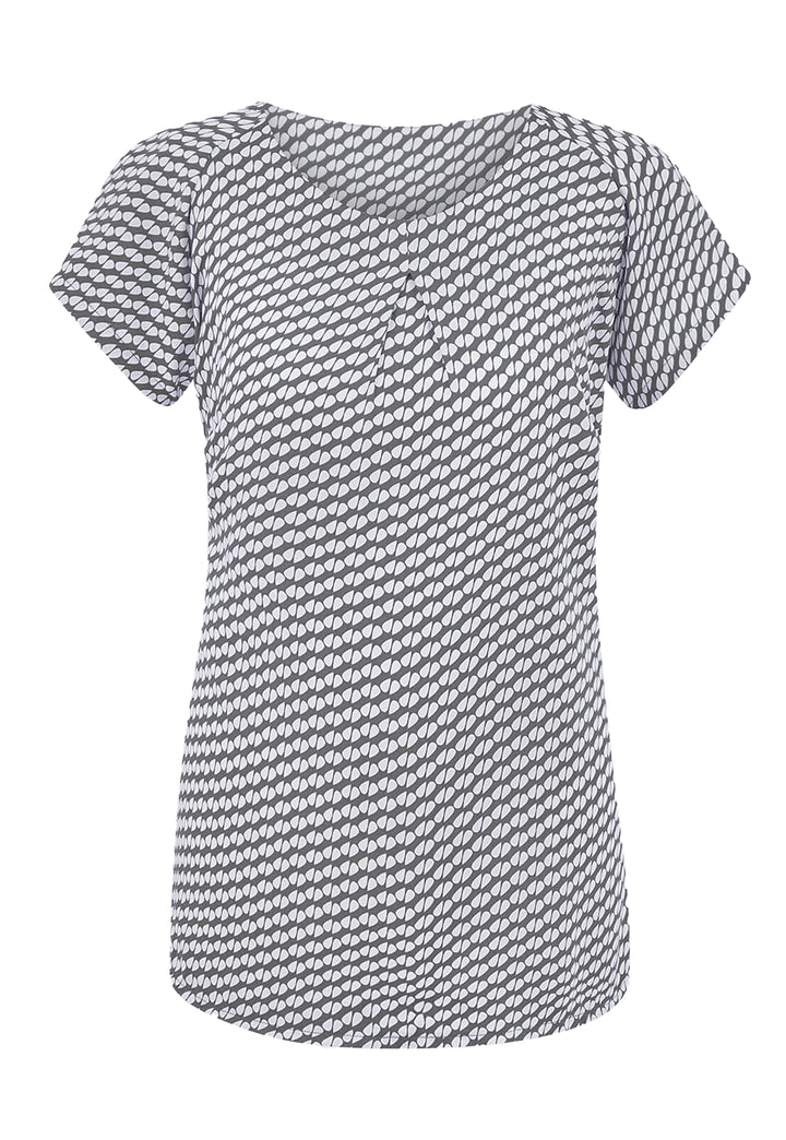 Catriona Patterned Short Sleeve Blouse - The Work Uniform Company