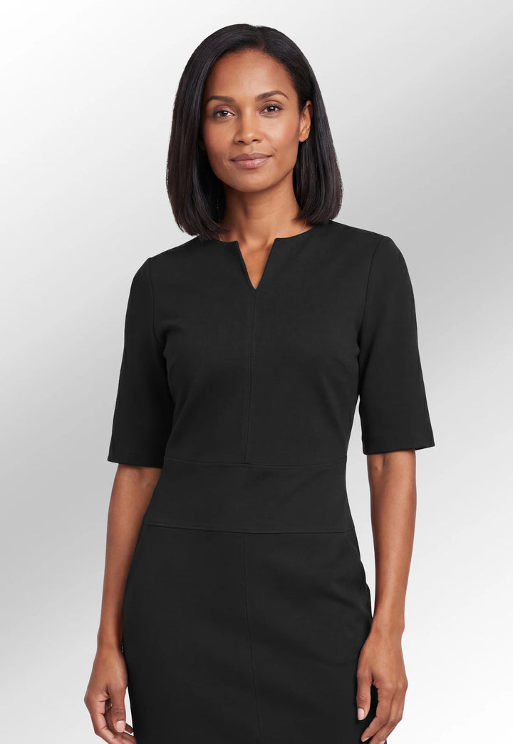 Black Jersey Stretch Funeral Dress - The Work Uniform Company