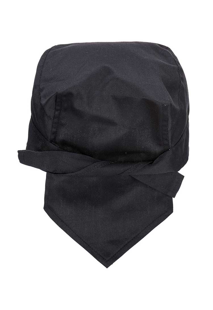 Back View of Chefs Bandana S903 in Black