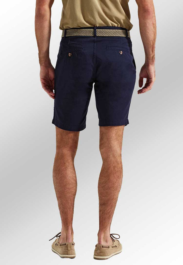 Men's Chino Shorts AQ051 in navy worn by model