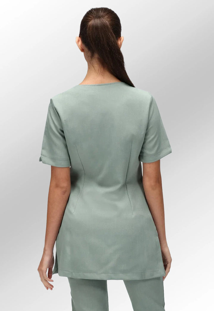 Clara Modern Wrap Tunic - The Work Uniform Company