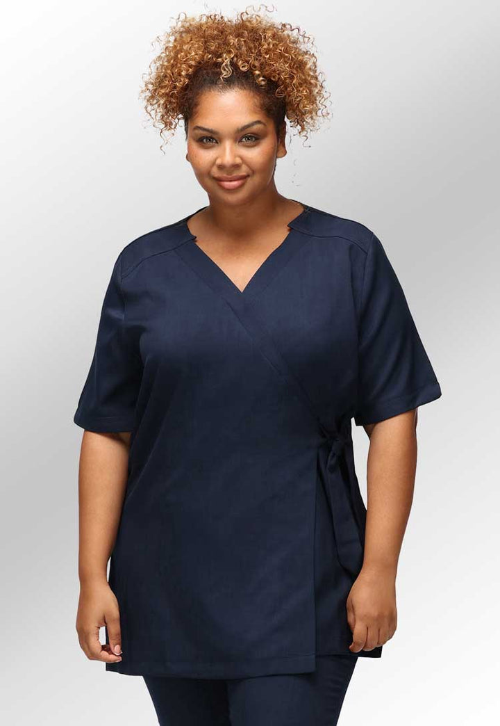 Clara Modern Wrap Tunic in Navy