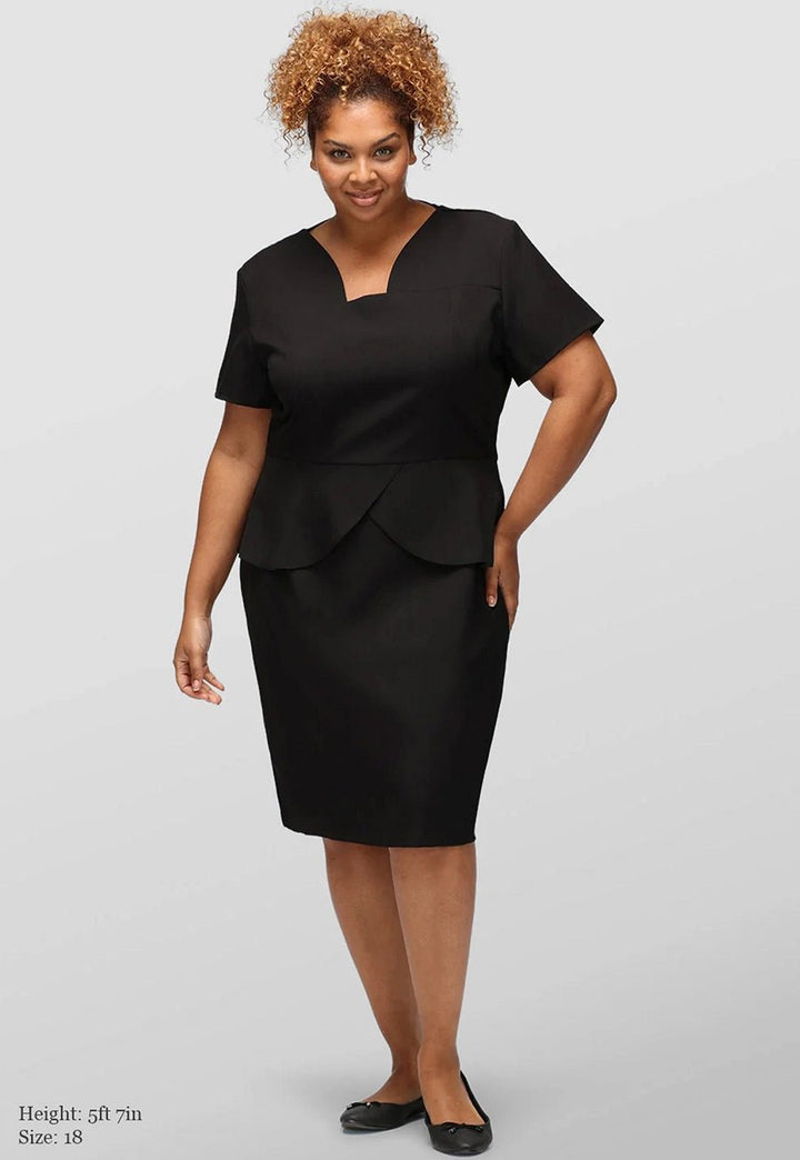 Model wearing the Coco Stylish Salon Dress in Black.
