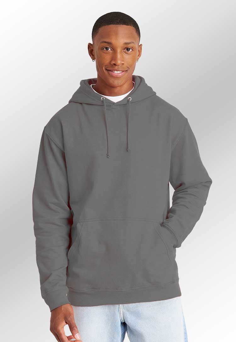 Model wearing College Hoodie (Black, Navy, Grey) JH001