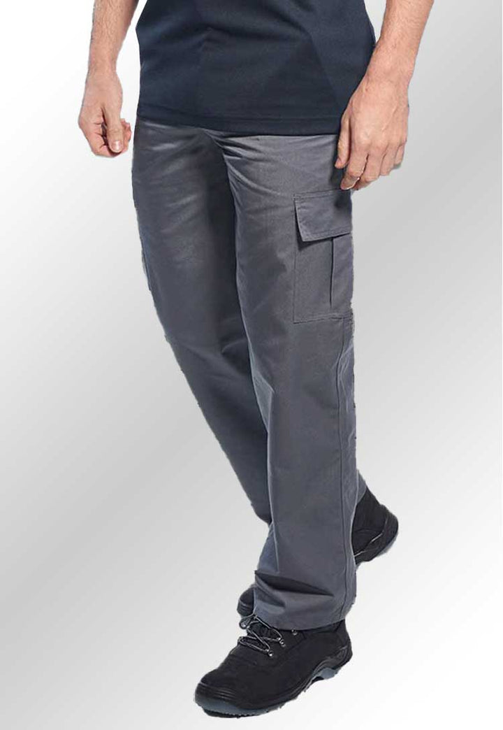 Model Wearing Combat Trouser C701 in Grey