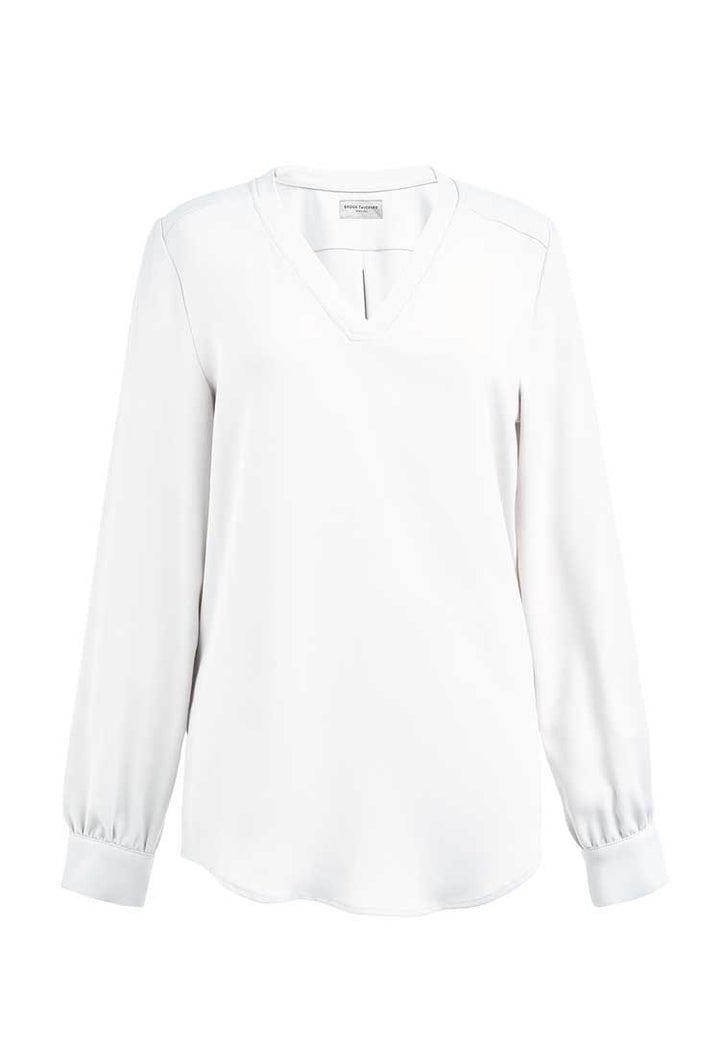 Como V-Neck Crepe de Chine Blouse