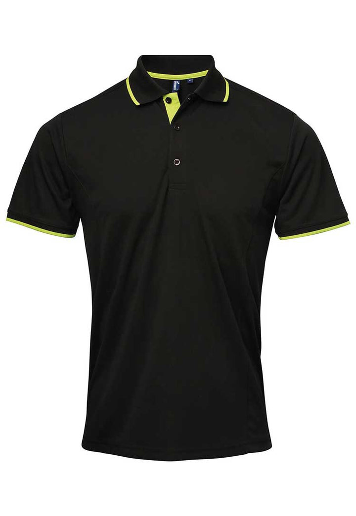 Contrast Coolchecker® Polo PR618 Black/Lime