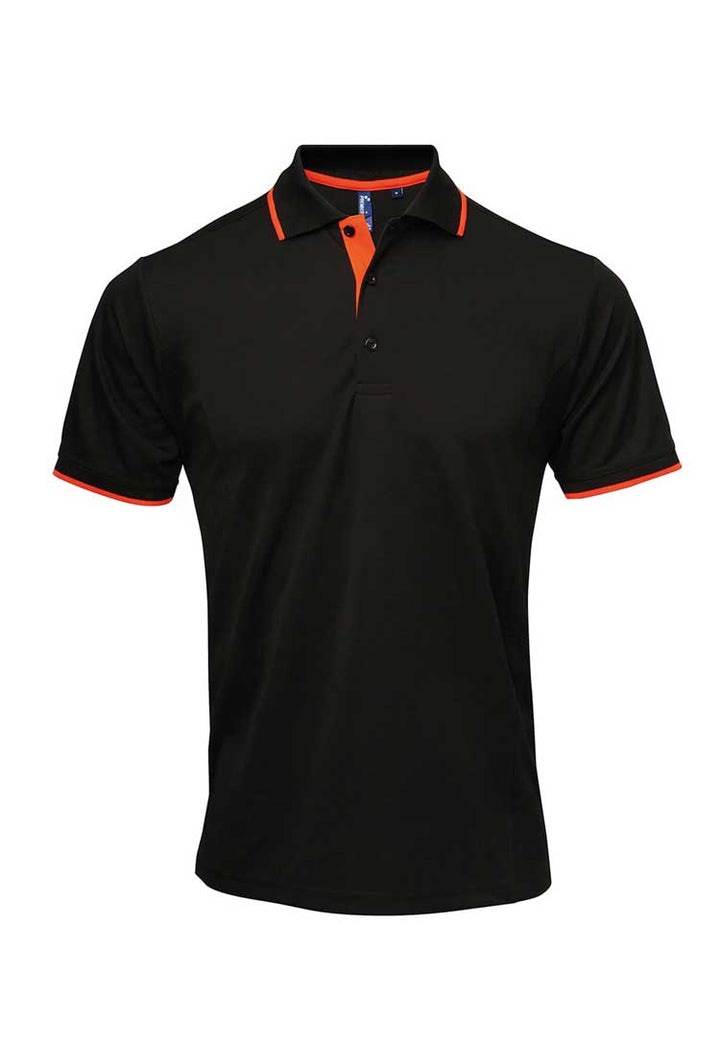 Contrast Coolchecker® Polo PR618 Black/Orange