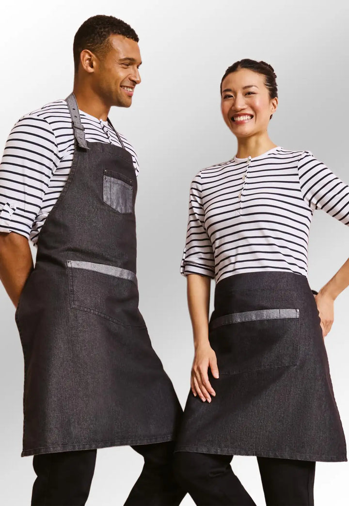 Contrast Denim Bib Apron - The Work Uniform Company