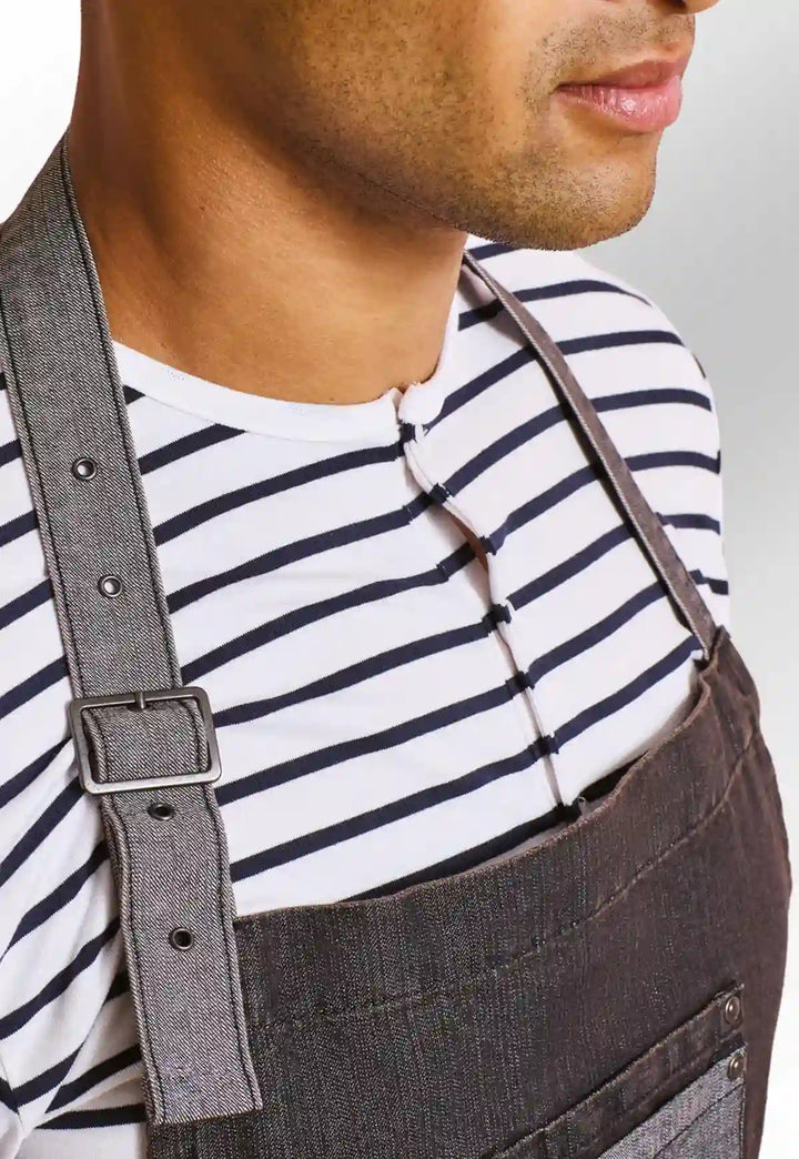 Contrast Denim Bib Apron - The Work Uniform Company