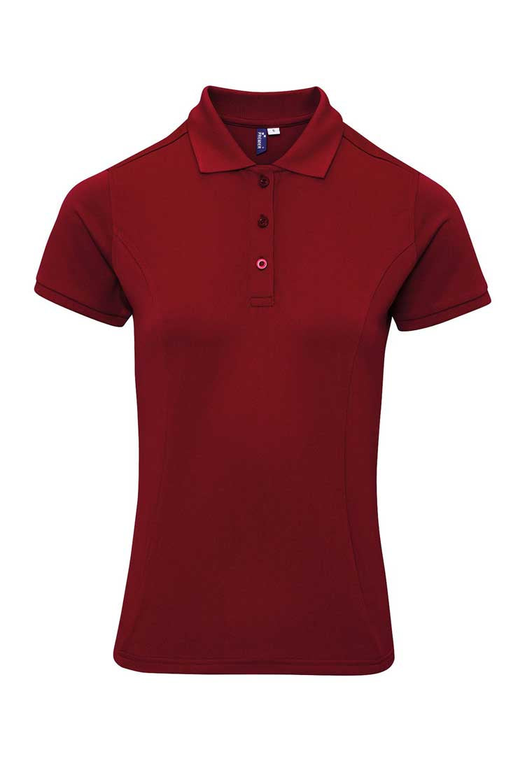 Women's Coolchecker® Plus Piqué Polo PR632 burgundy