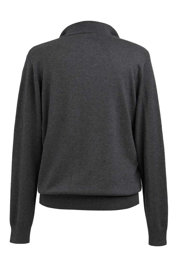 Copenhagen Marino Wool 1/4 Zip Jumper 4567 charcoal back view