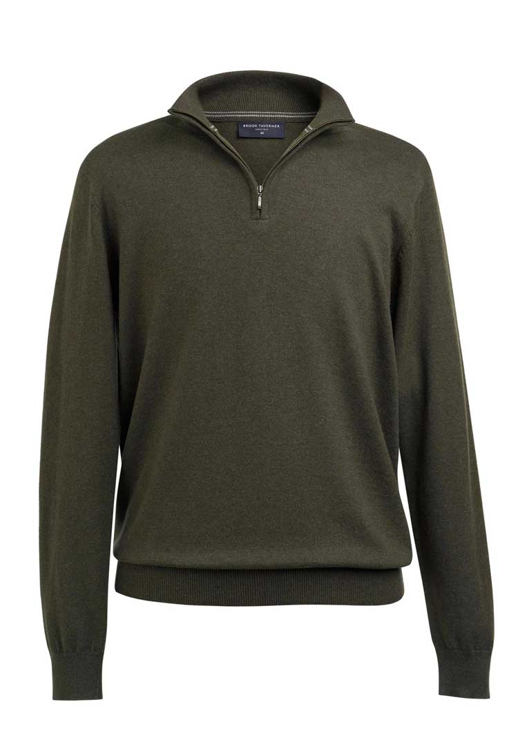 Copenhagen Marino Wool 1/4 Zip Jumper 4567 moss