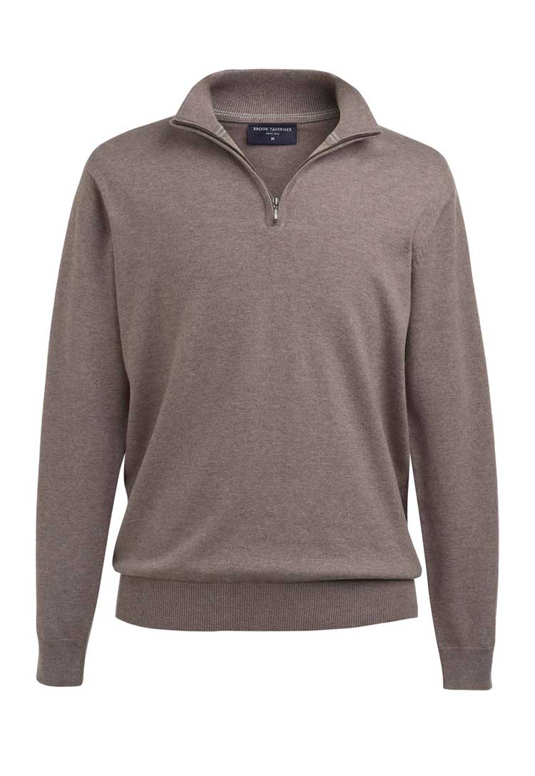 Copenhagen Marino Wool 1/4 Zip Jumper 4567 taupe