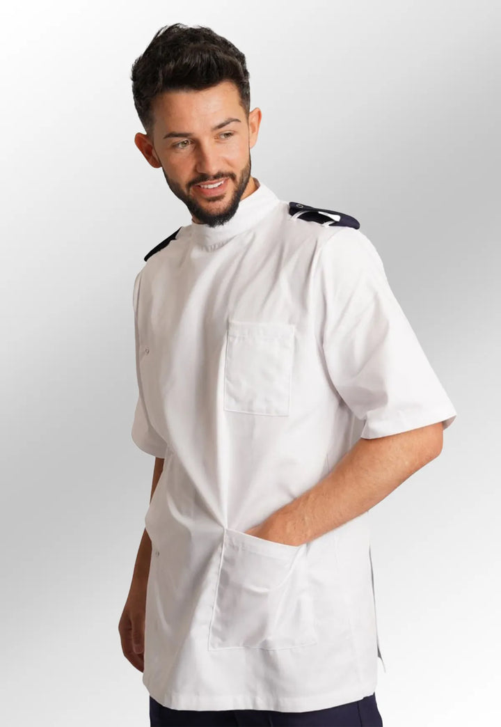 Men's Dental Tunic with Epaulette Loops - The Work Uniform Company