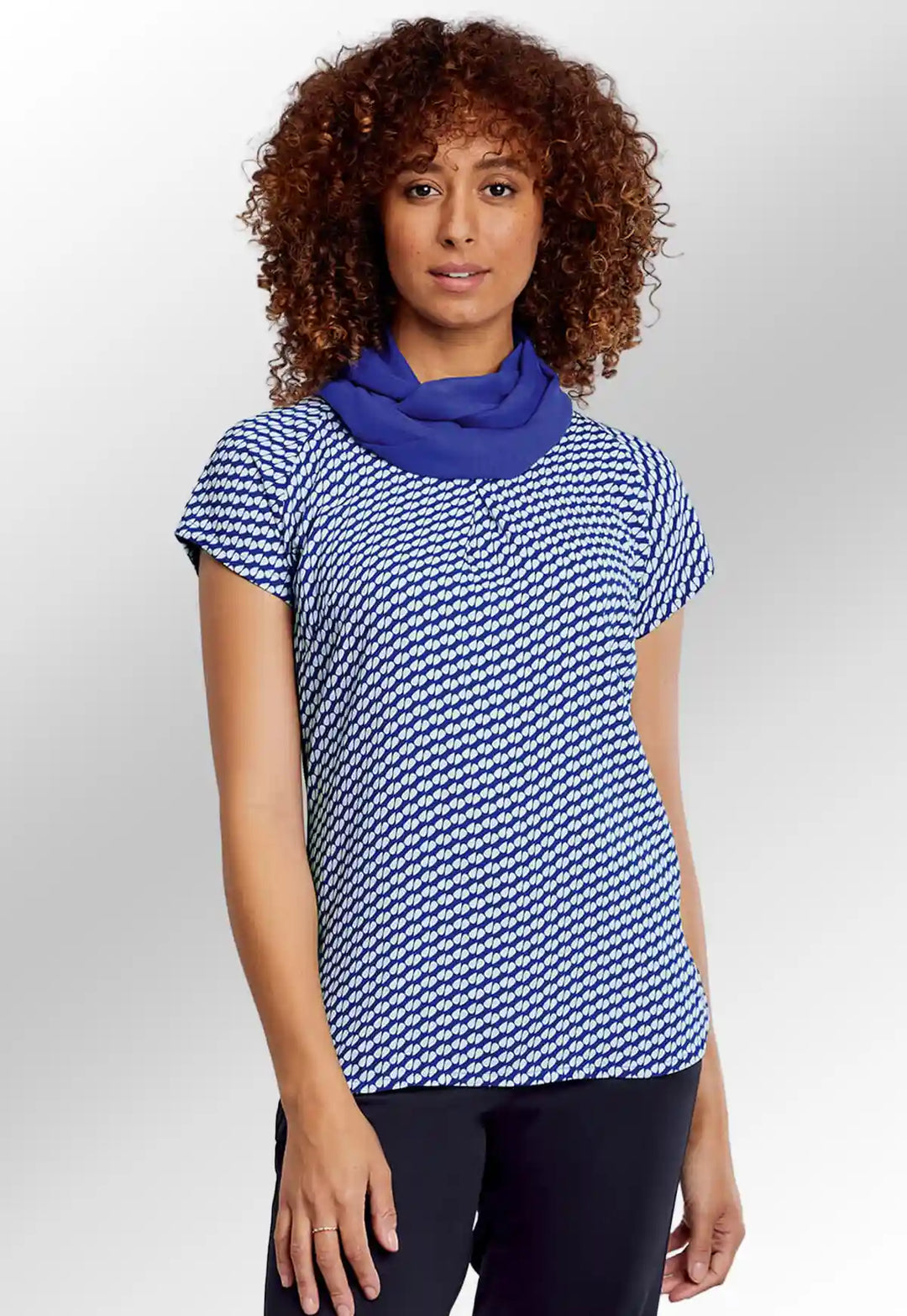 Catriona Patterned Short Sleeve Blouse - The Work Uniform Company