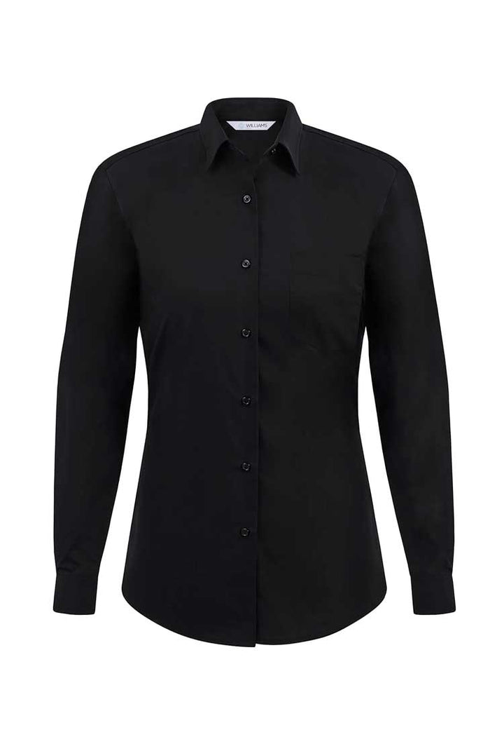 Disley Ladies Classic Blouse black long sleeve